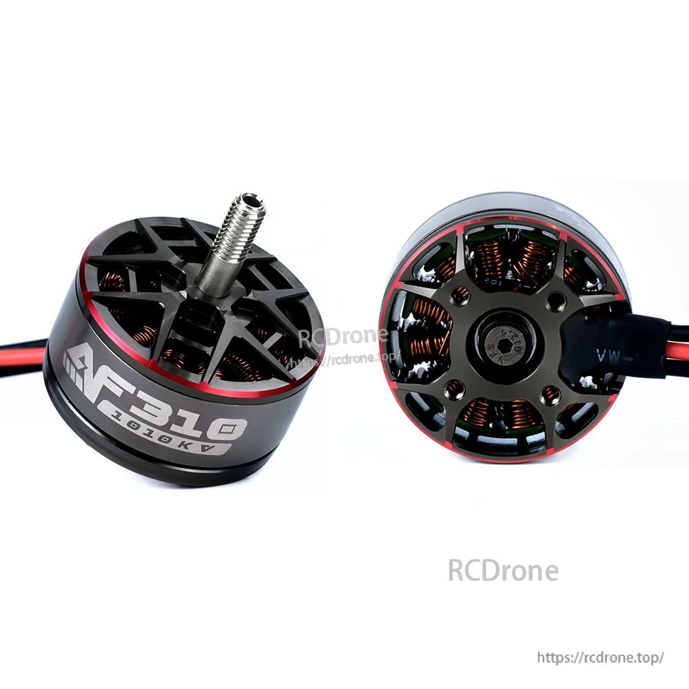 Axisflying AF310 3010 FPV Motor, Axisflying AF310 1010KV motor, 72g, 5mm shaft, fits 7–9" Cinelifter, 4–6S, red/black wires.