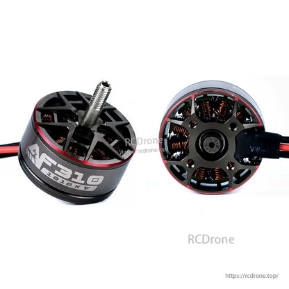 Axisflying AF310 3010 FPV Motor, Axisflying AF310 1010KV motor, 72g, 5mm shaft, fits 7–9" Cinelifter, 4–6S, red/black wires.