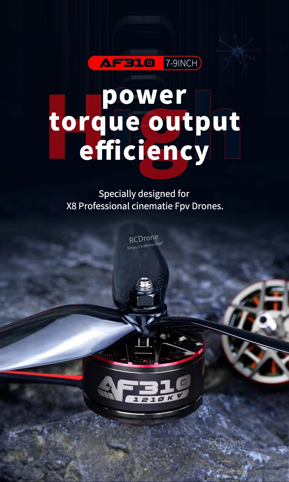 Axisflying AF310 3010 FPV Motor, AF310 7-9inch motor high power torque efficiency for X8 FPV drones