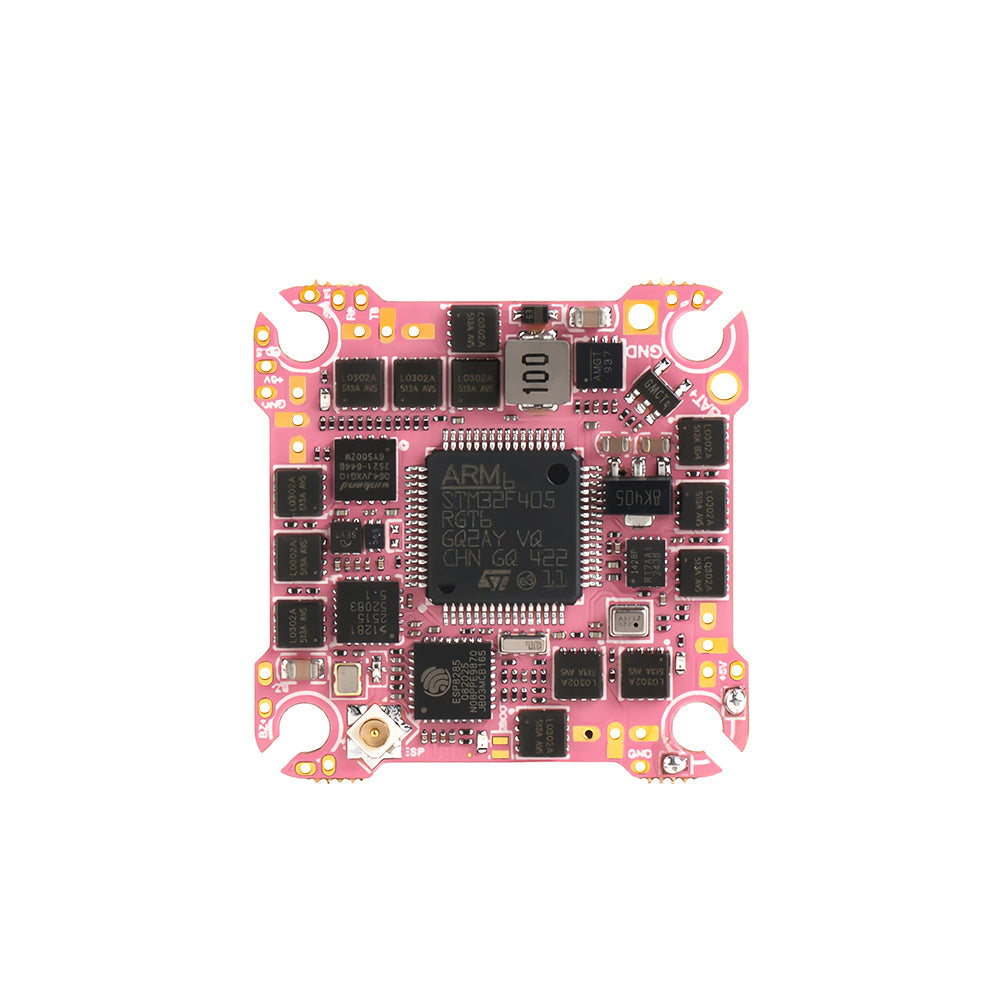 Axisflying ARGUS 20A F405 AIO Flight Controller, Axisflying Argus F405 AIO flight controller board with STM32F405 chip and corner mounting cutouts