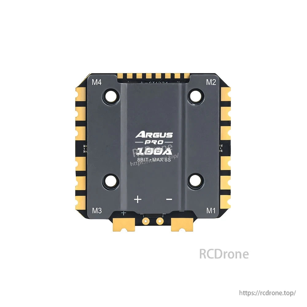 Axisflying ARGUS PRO 100A and ECO F722 8S Stack features a 32-bit/8-bit ESC and heat-dissipating aluminum for efficient cooling. Designed for 15-inch FPV drones, this combo provides reliable performance and durability.