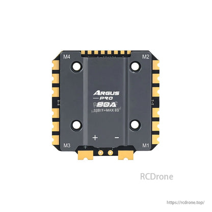 ARGUS PRO 80A ESC: 32-bit, supports up to 8S, M1-M4 protocols, aluminum heat dissipation, ideal for high-performance FPV drones.