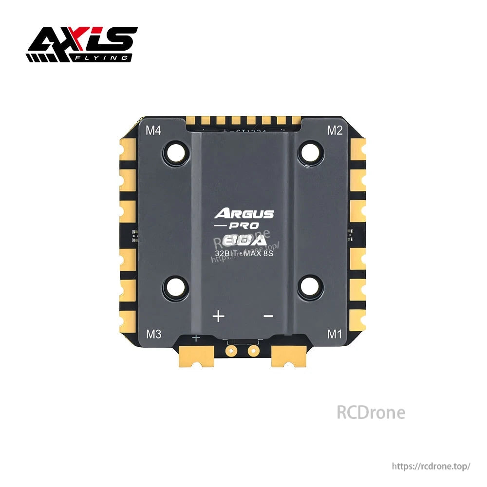 Axisflying ARGUS PRO 80A ESC, 4–8S LiPo, BLHeli32/Bluejay, 32‑bit or 8‑bit, aluminum heat dissipation, 90A burst