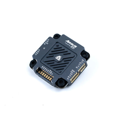Axisflying Argus F7 plug-and-play flight controller module with mounting holes and side connector ports