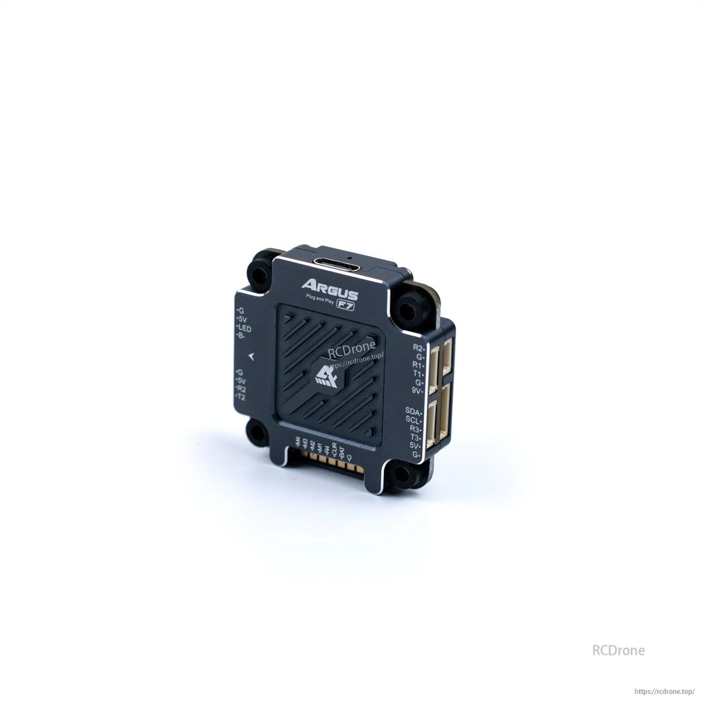 Axisflying Argus Plug and Play F7 flight controller module with USB-C port and side plug connectors
