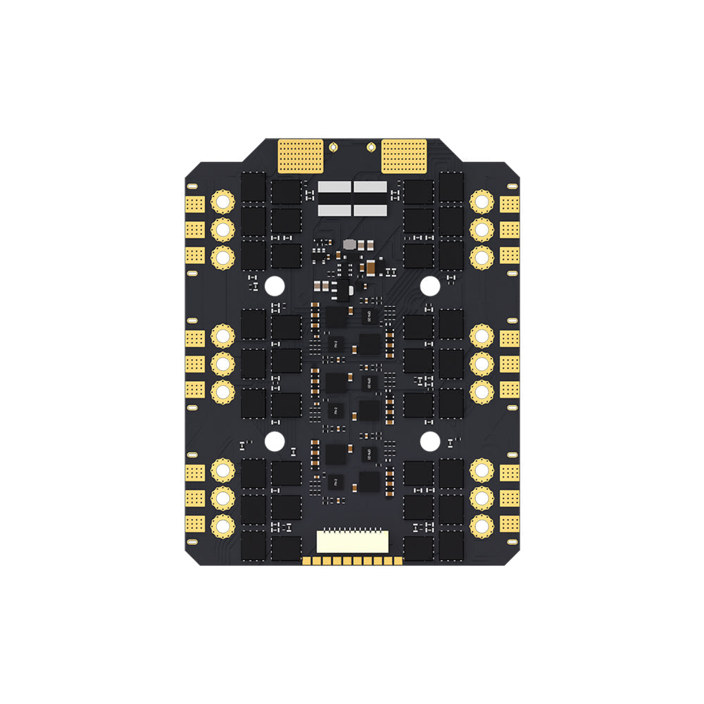 Axisflying Argus Pro 8S ESC board with large gold solder pads, mounting holes, and connector header