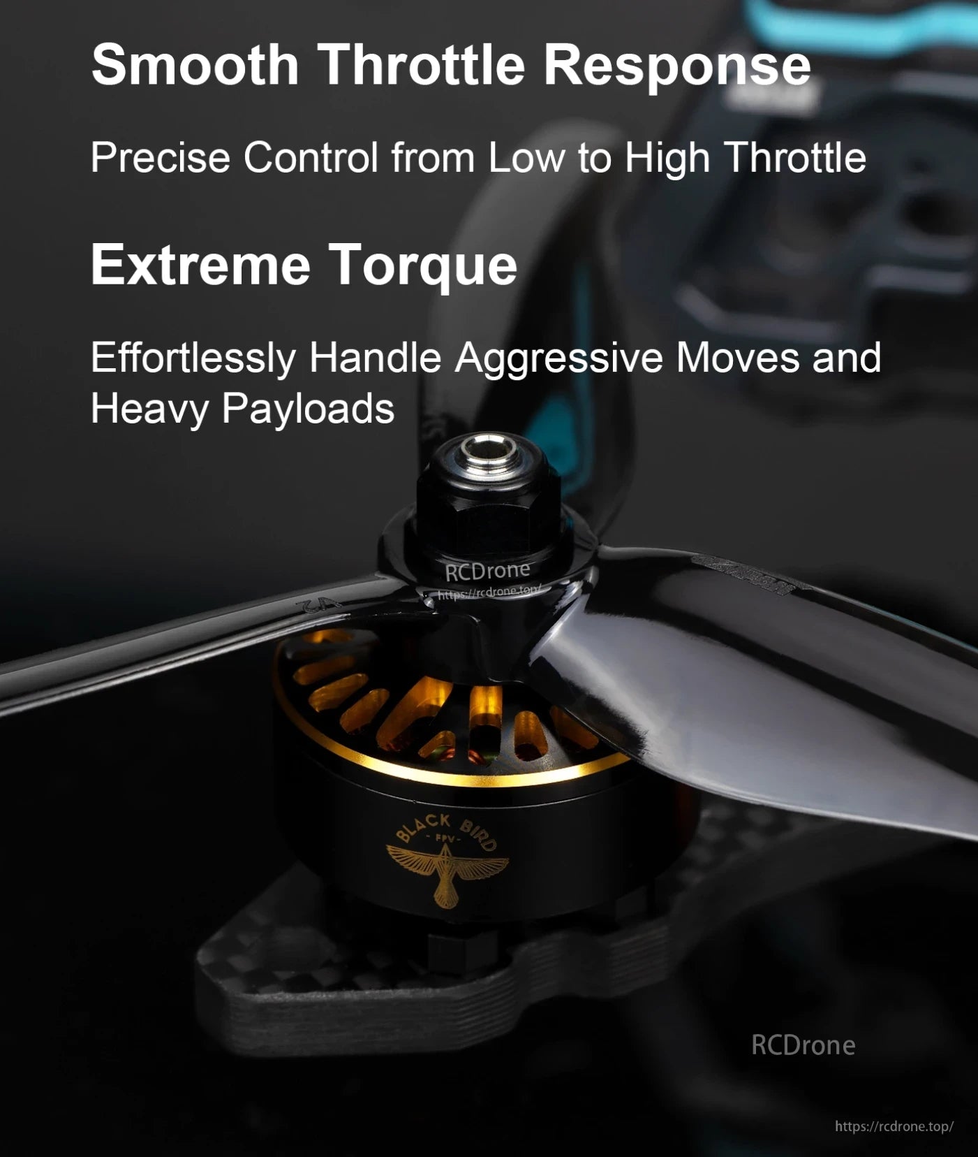 Axisflying x BlackBird V4 2307.3 5-inch FPV motor, Smooth throttle, precise control, extreme torque, handles aggressive moves and heavy payloads.