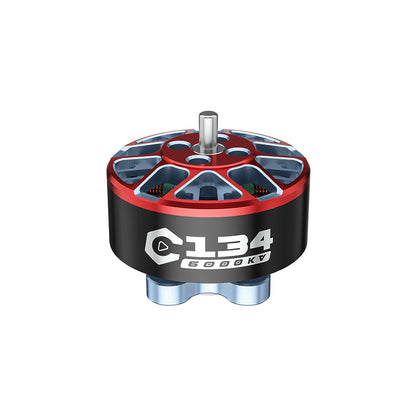 Axisflying C134 6000KV FPV drone motor with red top, silver shaft, and “C134 6000KV” marking