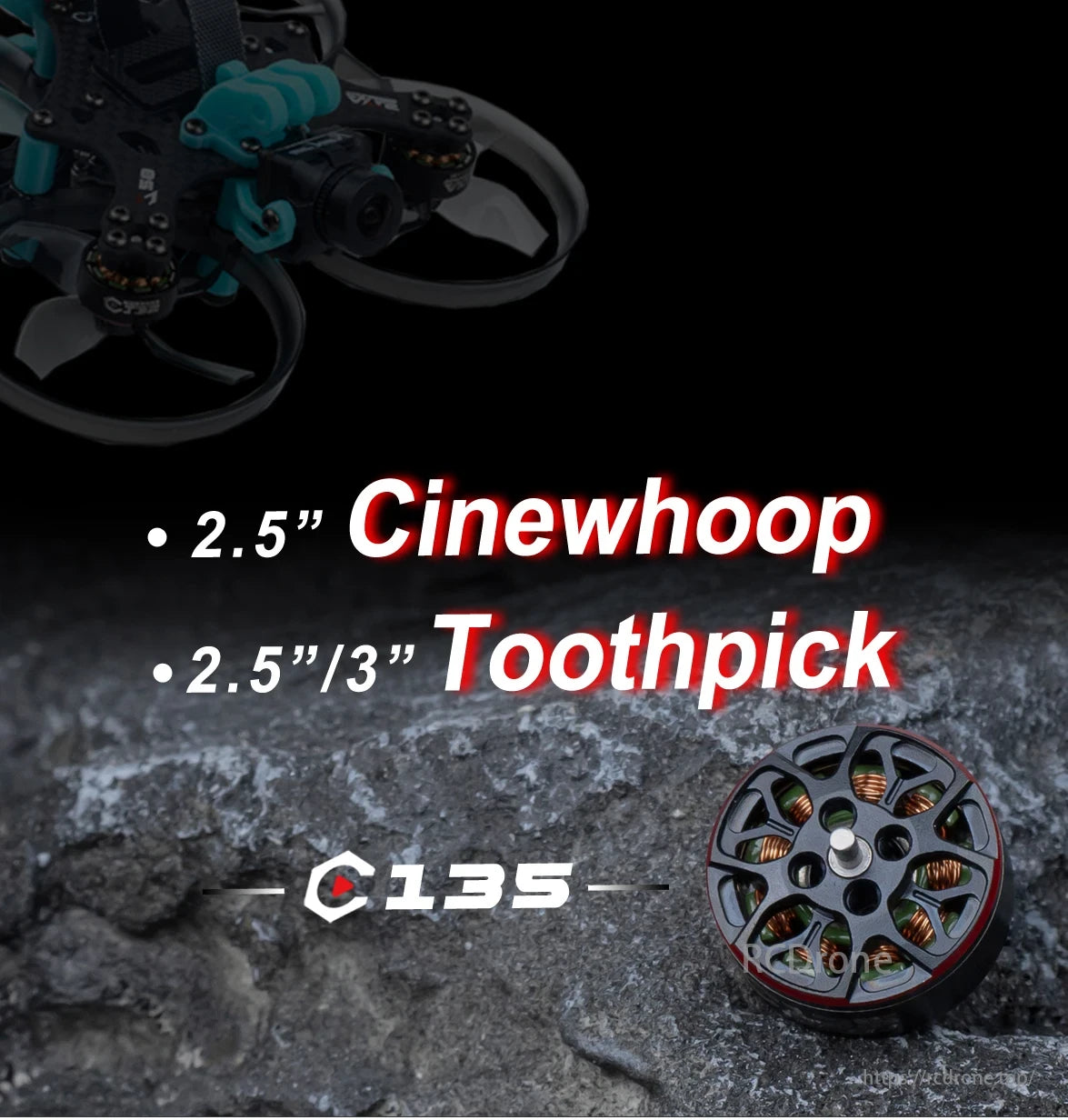 Axisflying C135-C145 4S Brushless Motors, 4PCS Axisflying C135 1303.5 5500KV / C145 1404.5 4500KV 4S Brushless Motors for 2–2.5 Inch Cinewhoop FPV Drones