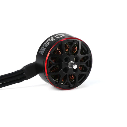 Axisflying C145 1404.5 4500KV 4S Brushless Motor, Axisflying C145 1404.5 4500KV brushless motor close-up with red accent ring, exposed windings, and shaft