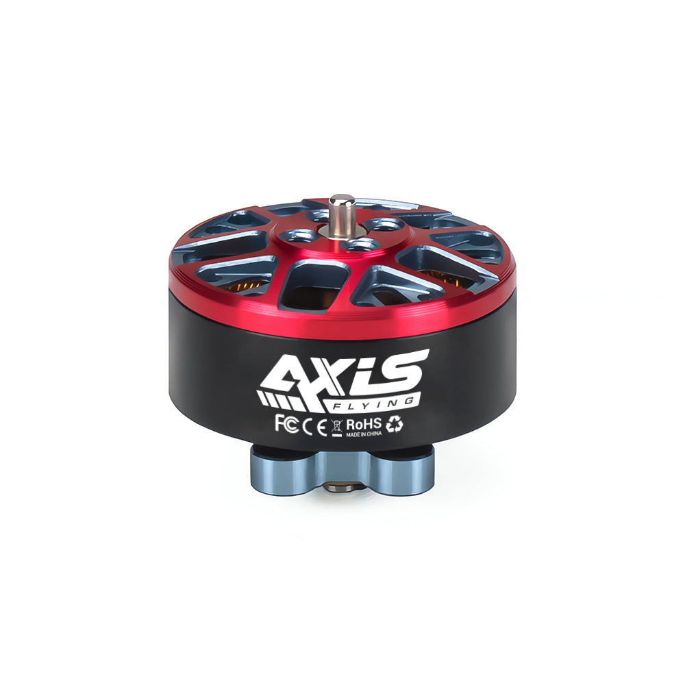 Axisflying C155 4800KV brushless motor with red vented top bell, black can with AXIS FLYING logo