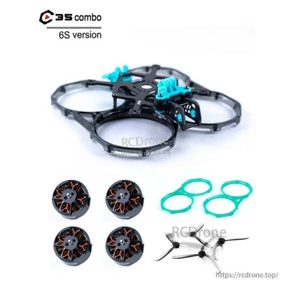 Axisflying C35 Combo FPV Frame, C35 Combo 6S Version FPV Frame with Motors and Props