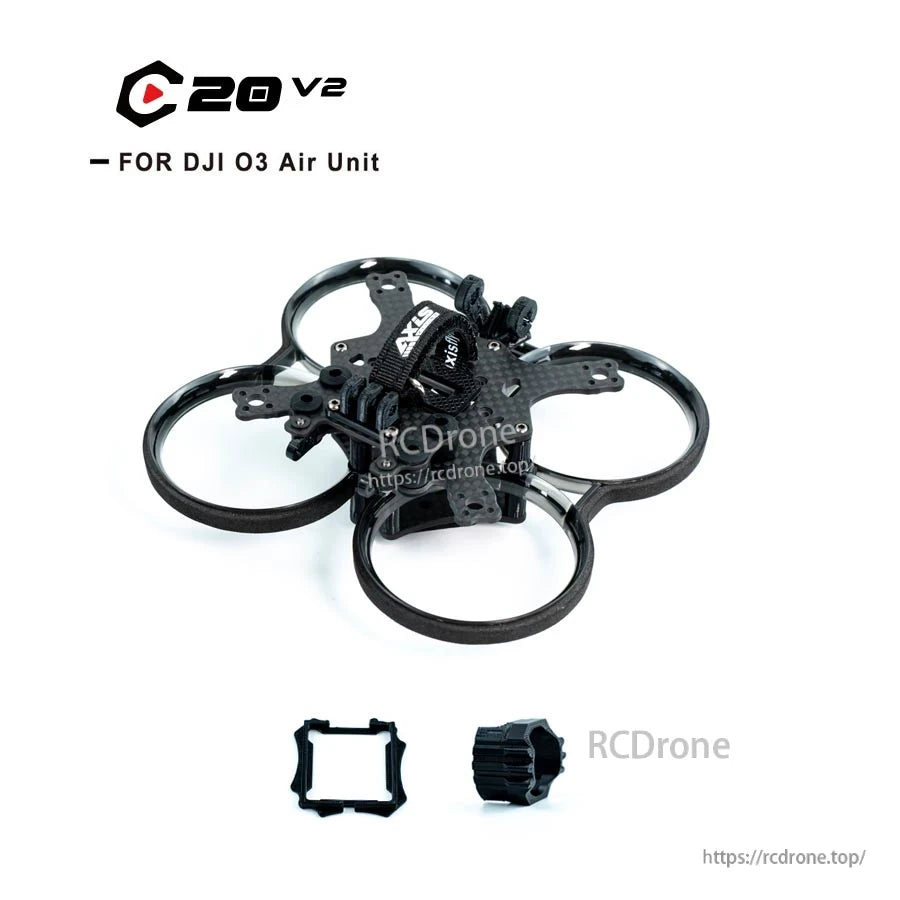 Axisflying presents the CINEON C20 V2, a high-performance indoor cinewhoop FPV frame kit with 94mm wheelbase and T700 carbon construction.