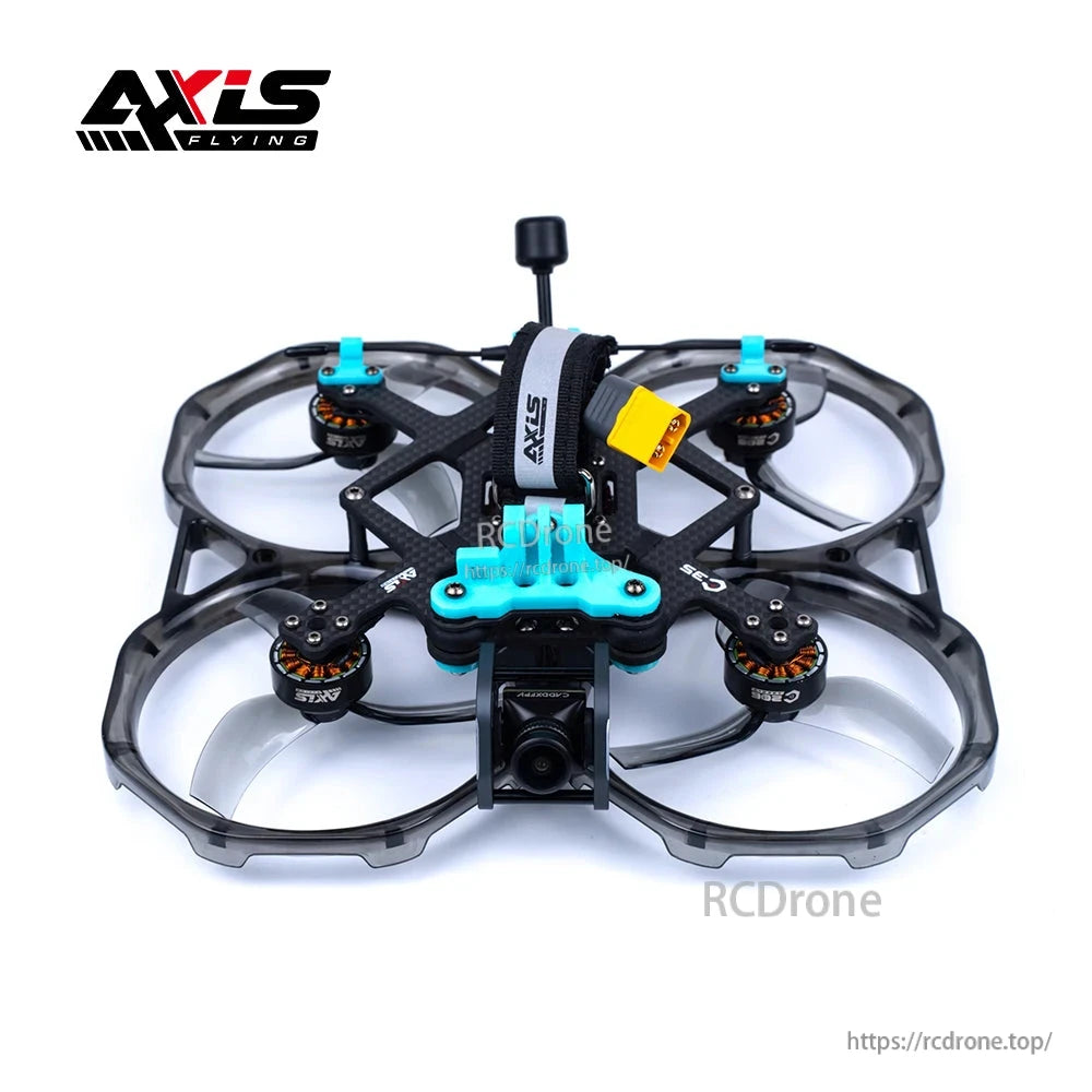 Axisflying CINEON C35 3.5-inch cinewhoop drone in clear gray with duct guards, front camera mount and XT60 lead