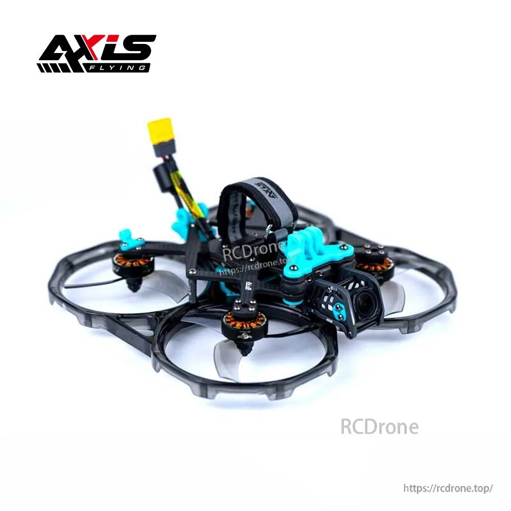 Axisflying CINEON C35 3.5-inch cinewhoop FPV drone with clear gray duct guards and front camera mount