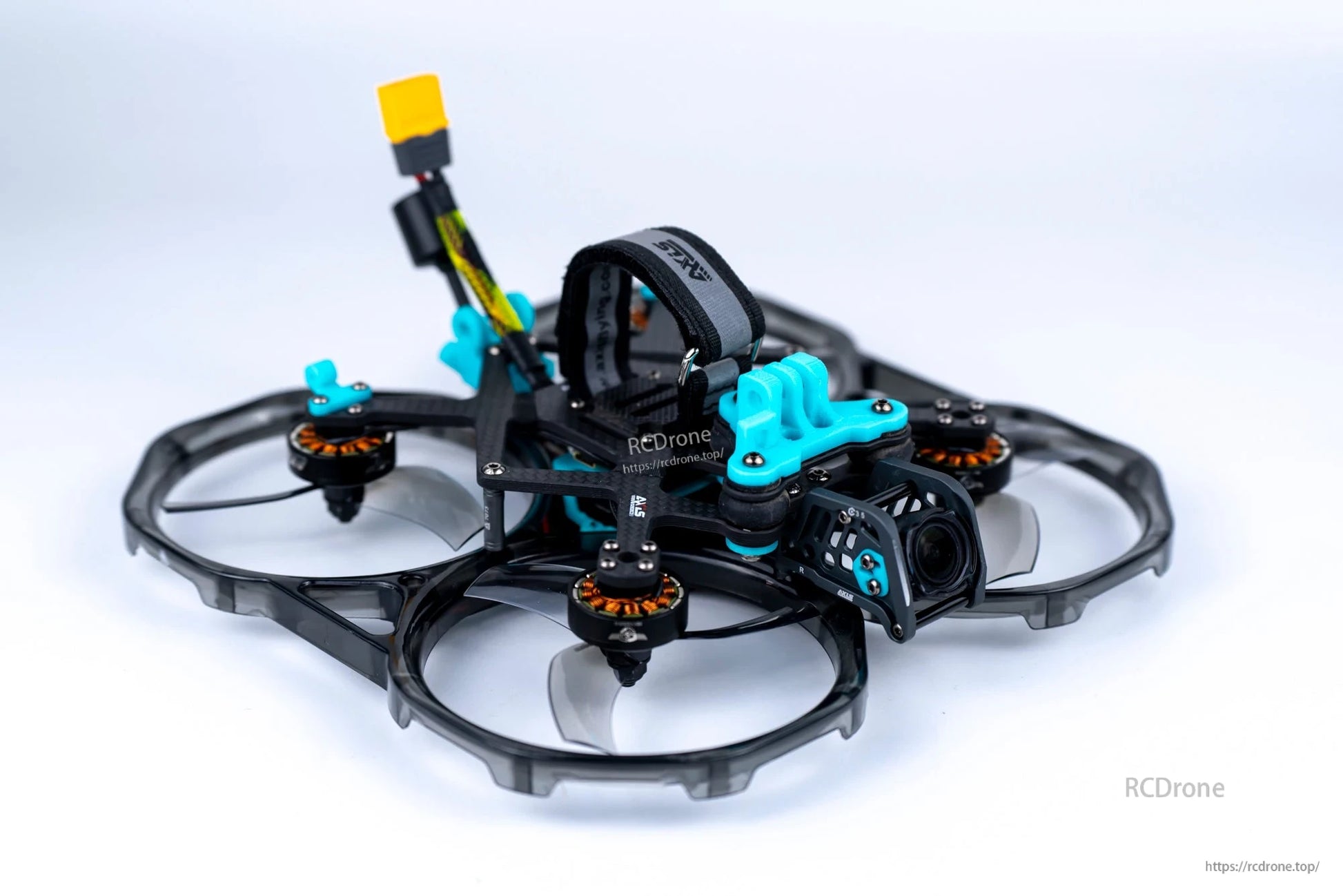Axisflying CINEON C35 3.5-inch cinewhoop drone with clear gray duct guards, front camera mount, and battery strap