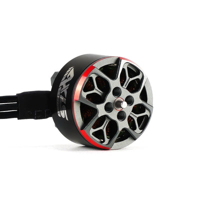 Axisflying Cine157-2 C157-2 brushless FPV motor close-up with vented silver bell, red ring, and motor wires