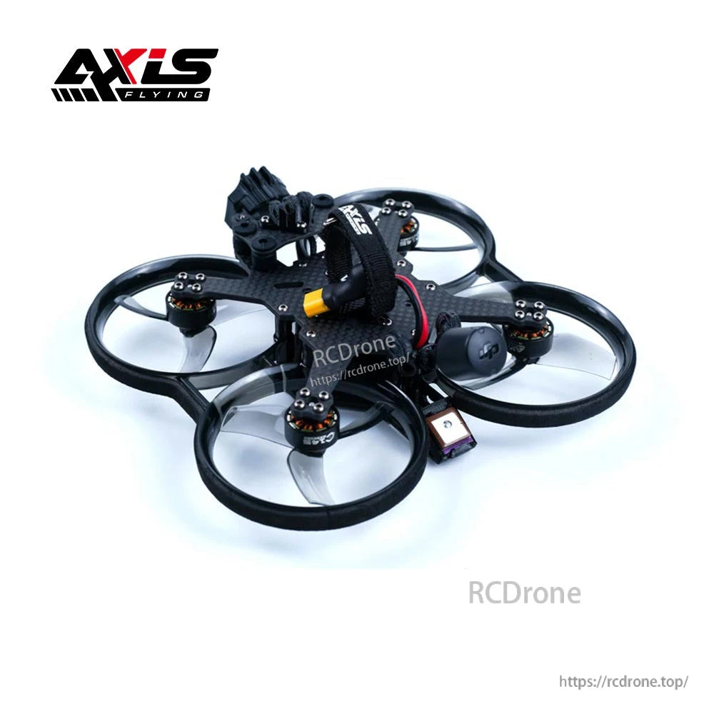Axisflying Cineon C25 V2 2-inch cinewhoop FPV drone with ducted prop guards, carbon frame, and XT30 lead