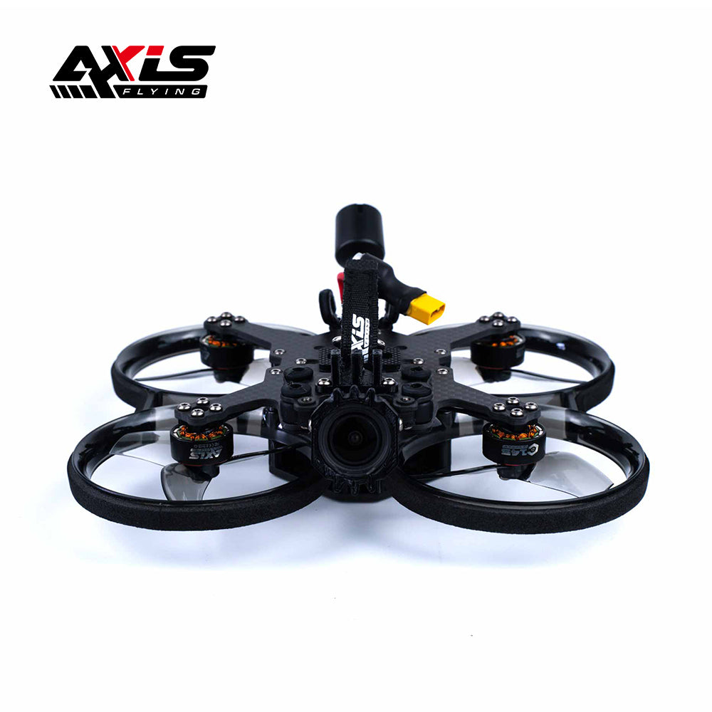 Axisflying Cineon C25 V2 2-inch cinewhoop FPV drone with ducted prop guards, front camera, and XT60 lead