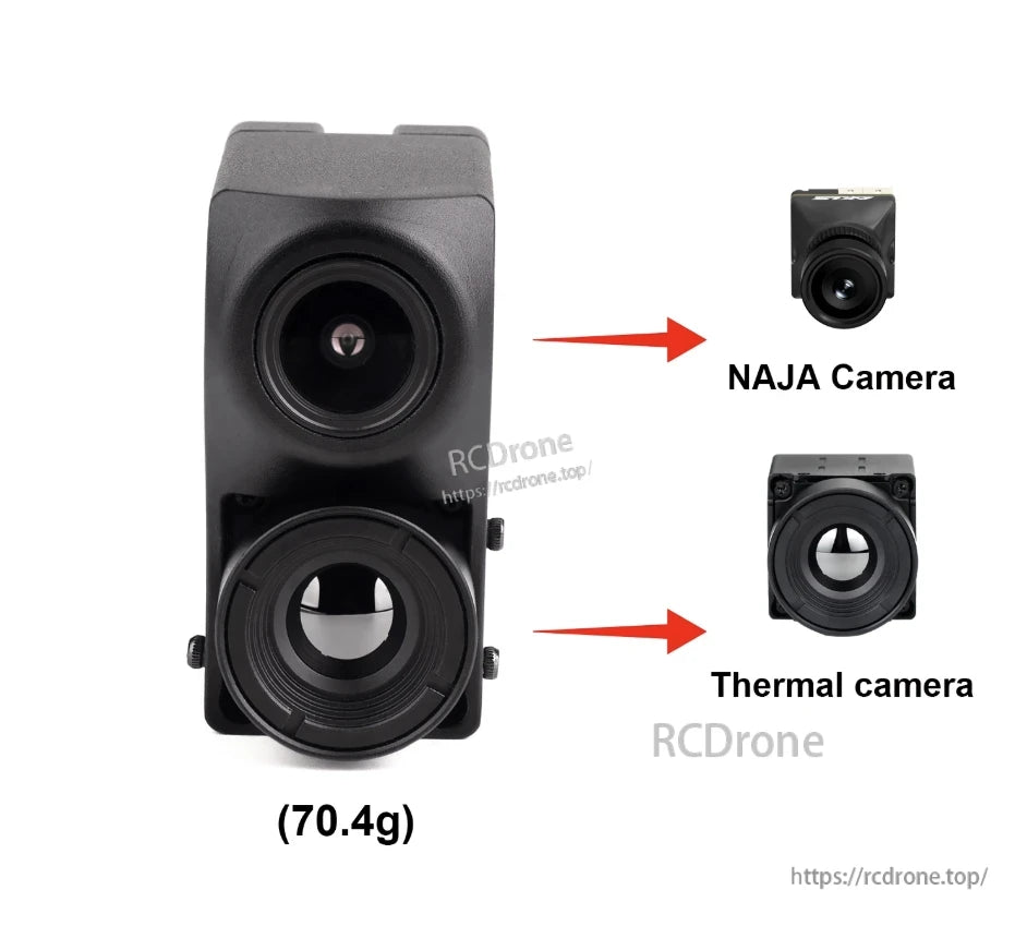 Axisflying ECO NAJA dual optical FPV module with stacked NAJA camera and thermal camera lenses, 70.4g