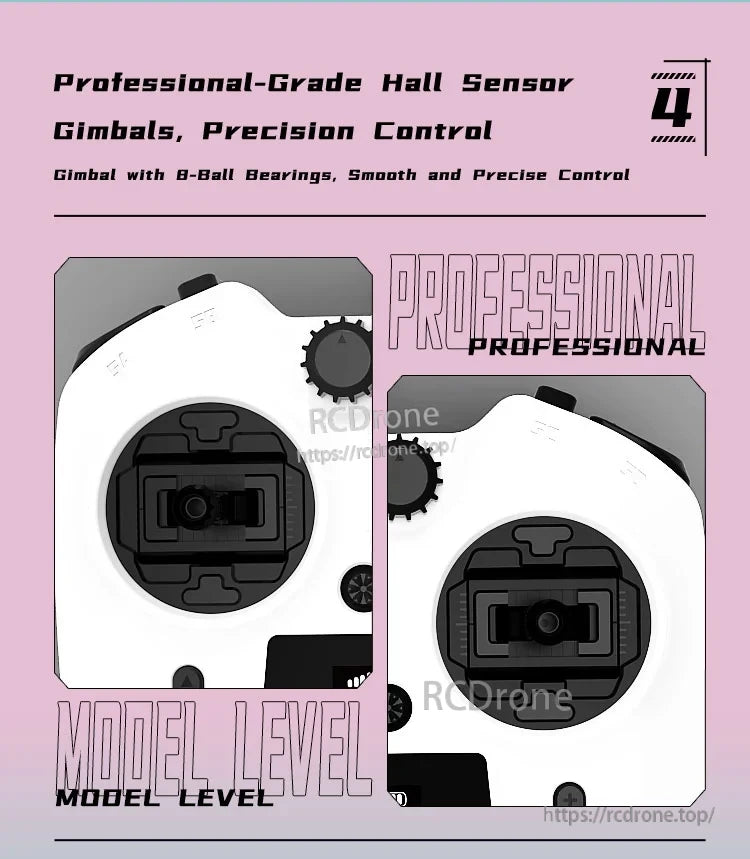 Axisflying ELRS 2.4G Remote Controller, High-end hall sensor gimbals with 8-ball bearings ensure smooth, precise control and professional-level performance.