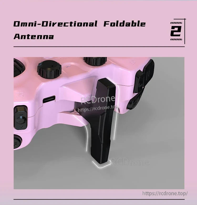 Axisflying ELRS 2.4G Remote Controller, Compact remote controller for flying models, featuring color screen, hall gimbals, and USB-C connectivity.