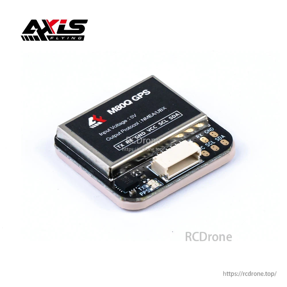 Axisflying M80Q GPS Module w/ Compass (IST8310) GNSS for FPV Freestyle & Long Range, 25×25×6 mm, 18 Hz, -166 dBm