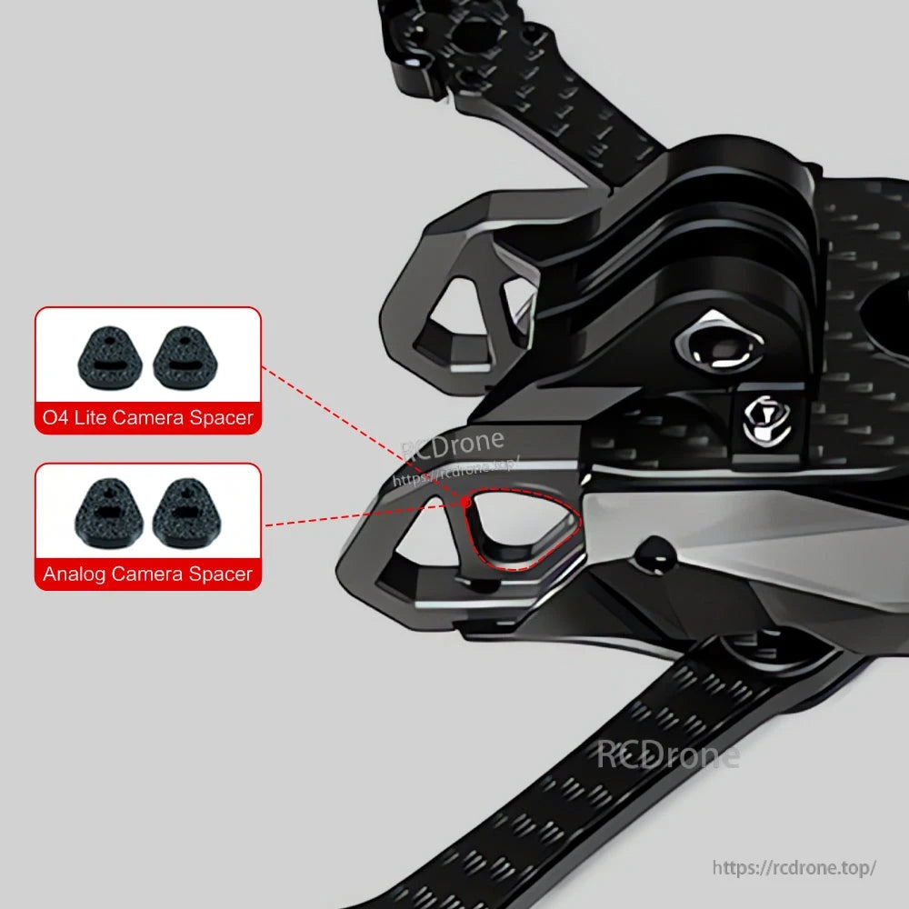 Axisflying MANTA 30: T700 carbon fiber 3-inch drone frame, 160mm wheelbase, 4mm arms, 86.9g weight, includes O4 Lite and analog camera spacers.