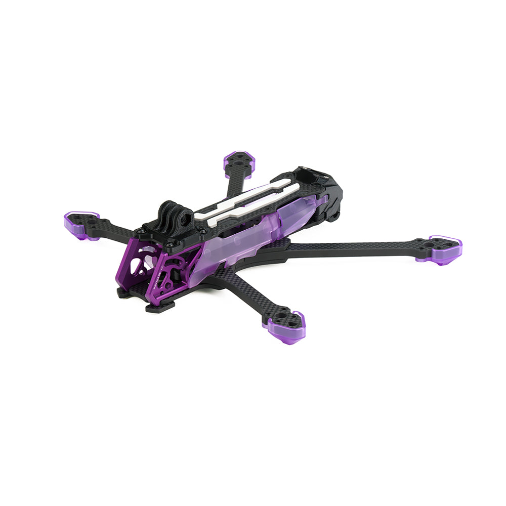 Axisflying MANTA 5 SE V2 Frame Kit (DC Squashed X), Axisflying MANTA 5 SE V2 FPV drone frame kit with carbon fiber arms and purple side panels