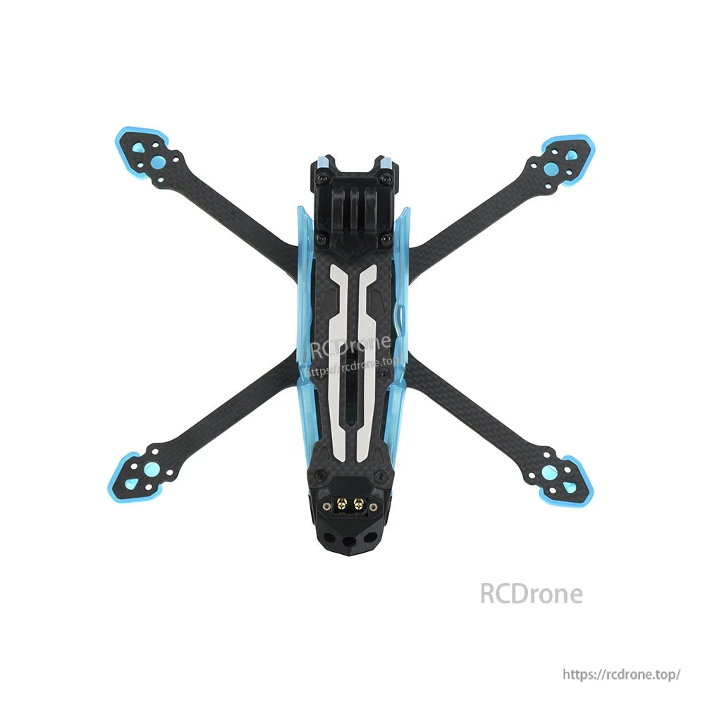 Axisflying MANTA 5 SE V2 Frame Kit (DC Squashed X), Axisflying MANTA 5 SE V2 carbon fiber FPV drone frame kit in squashed X layout with blue side guards