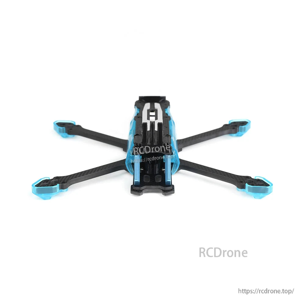 Axisflying MANTA 5 SE V2 Frame Kit (DC Squashed X), Axisflying MANTA 5 SE V2 5-inch FPV drone frame kit with carbon fiber arms and blue corner bumpers