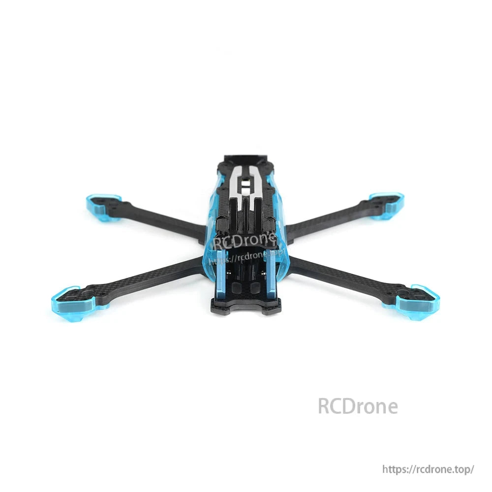 Axisflying MANTA 5 SE V2 Frame Kit (DC Squashed X), Axisflying MANTA 5 SE V2 FPV drone frame kit with carbon fiber arms and blue arm-end guards