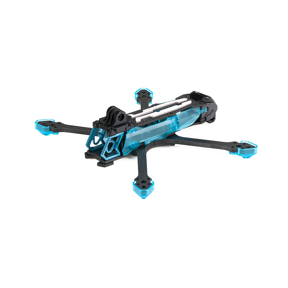 Axisflying MANTA 5 SE V2 Frame Kit (DC Squashed X), Axisflying MANTA 5 SE V2 squashed X FPV drone frame kit with carbon fiber arms and blue side panels