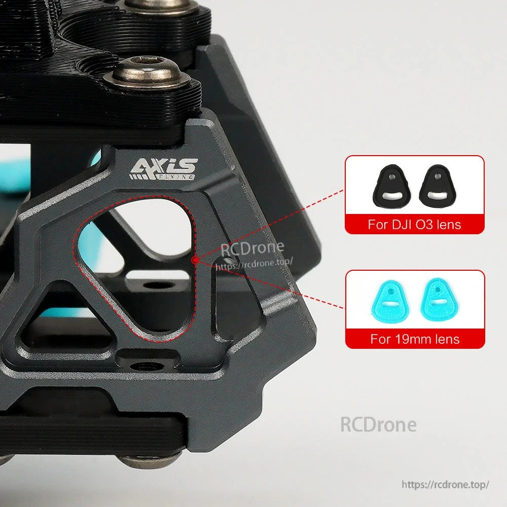 Axisflying Manta 3.6'' FPV Frame, Axis Flying Manta 3.6 FPV frame features side plates, supports DJI O3 and 19mm lenses, ideal for compact, high-performance drone builds.