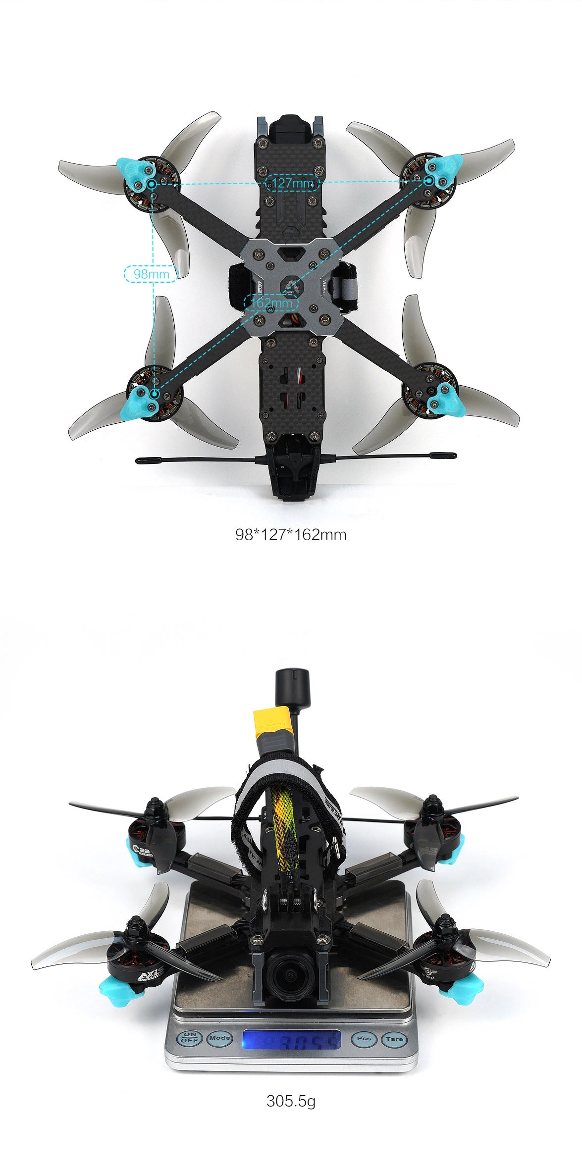 Axisflying Manta 3.6 Inch FPV, Axisflying combines CNC aluminum parts with high quality carbon plates for innovative MANTA freestyle frames.