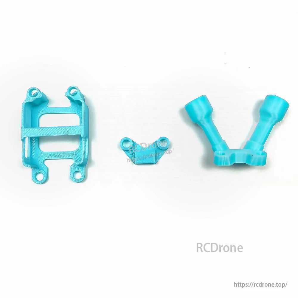 Axisflying Manta 5 frame replacement parts kit with three blue TPU mounts and brackets