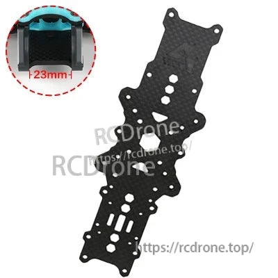 Axisflying Manta 5 Frame Replacement Parts Kit, Axisflying Manta 5 carbon fiber frame replacement plate with multiple mounting holes and 23mm inset detail