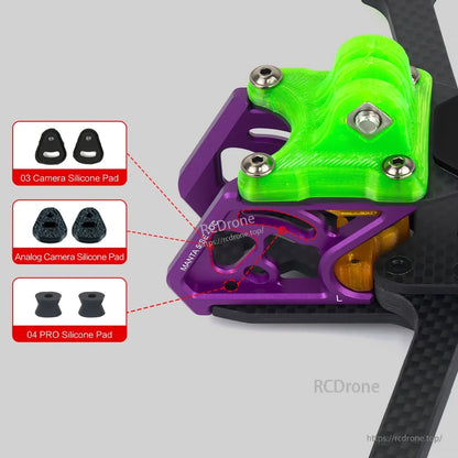 Manta 5SE frame includes silicone pads compatible with O3, analog, and O4 PRO cameras.