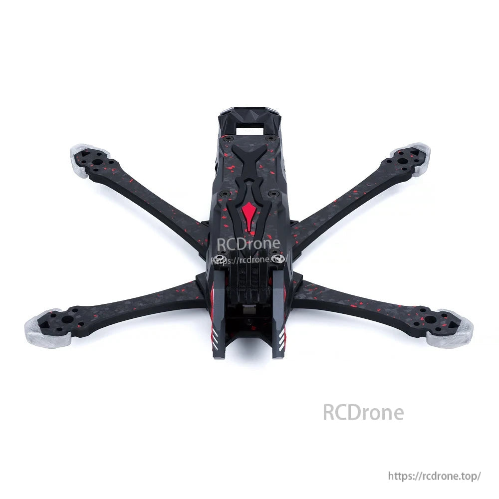 Axisflying Manta 5Pro 5-inch DC FPV Frame, Axisflying Manta 5Pro 5-inch DC FPV frame in black and red, with four arms and central mounting area for DIY drone builds.
