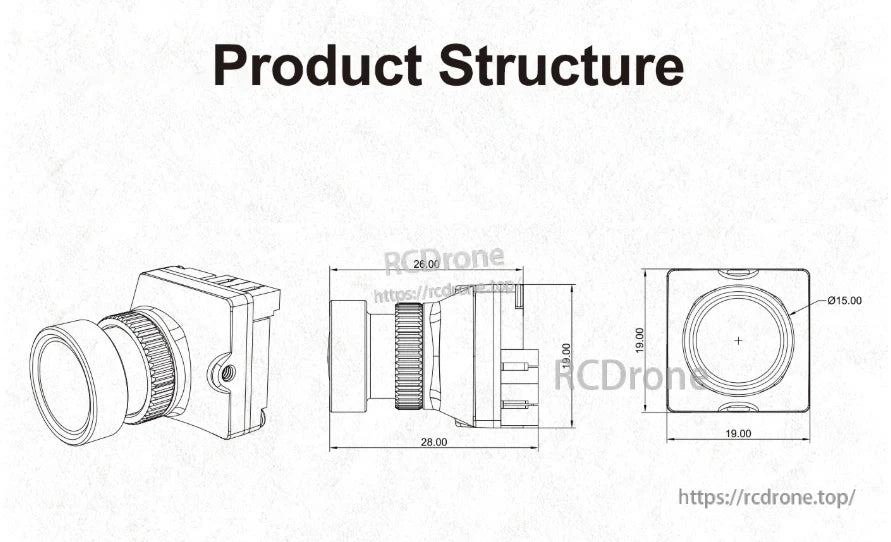 Axisflying NAJA 1500TVL FPV Camera, The camera offers usable video from bright daylight to low light with features like Super WDR and 3D-DNR.