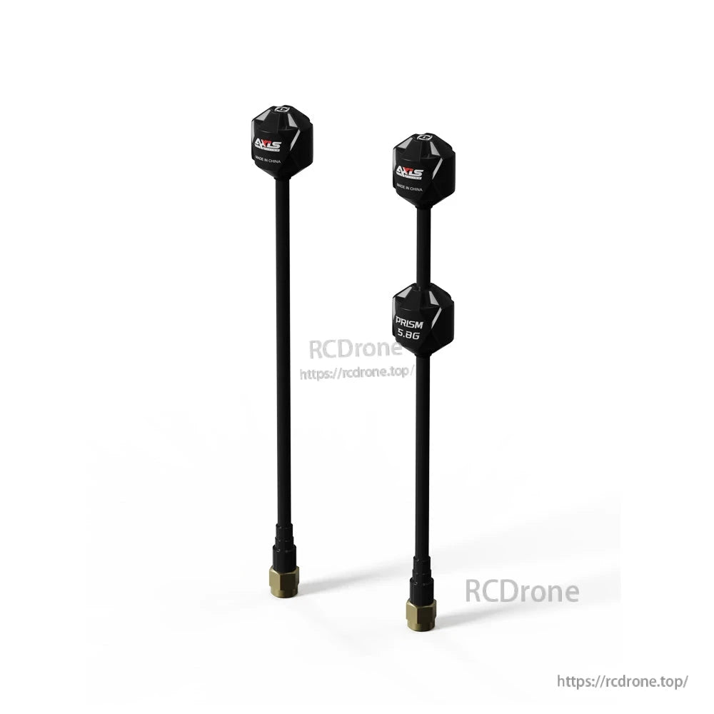 Axisflying RHCP 5.8G Prism FPV Antenna, Axisflying Prism 5.8G RHCP FPV antennas with black long shafts and gold SMA connectors