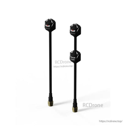 Axisflying RHCP 5.8G Prism FPV Antenna, Axisflying Prism 5.8G RHCP FPV antennas with black long shafts and gold SMA connectors
