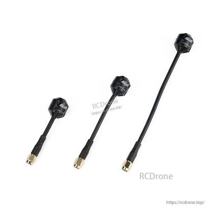 Axisflying RHCP 5.8G Prism FPV Antenna, Axisflying Prism 5.8GHz RHCP FPV antennas with faceted black caps, flexible coax leads, and metal connectors
