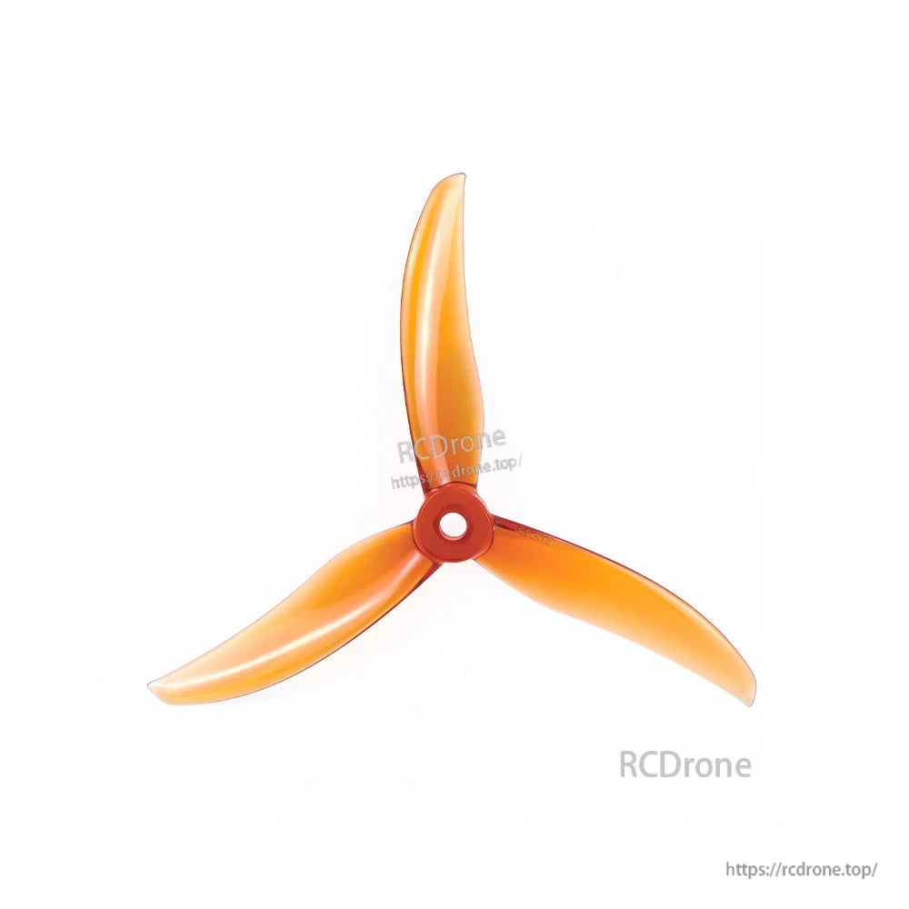 Orange 3-blade Axisflying BlackBird V3 BB39 freestyle FPV propeller with 5mm center hole