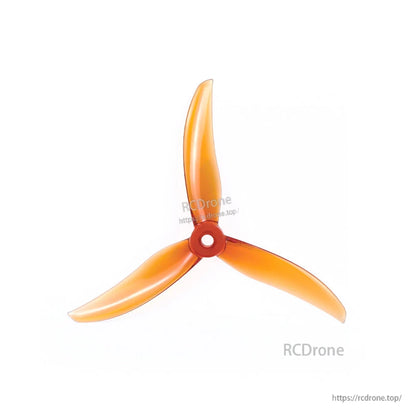 Orange 3-blade Axisflying BlackBird V3 BB39 freestyle FPV propeller with 5mm center hole