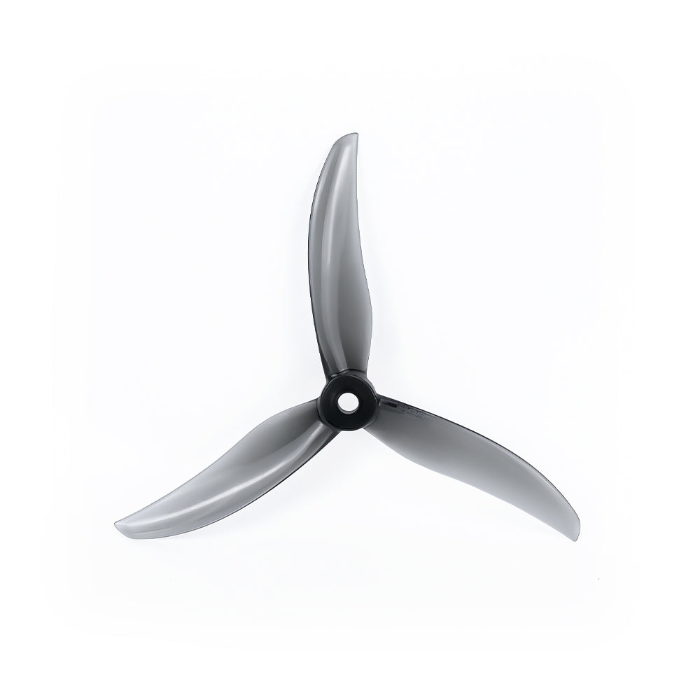 Axisflying BlackBird V3 BB39 three-blade freestyle drone propeller in translucent smoke gray