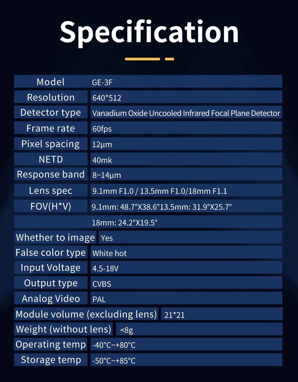 The Axisflying 640 Thermal Imaging Camera features a high-resolution sensor with a resolution of 640x512 pixels.