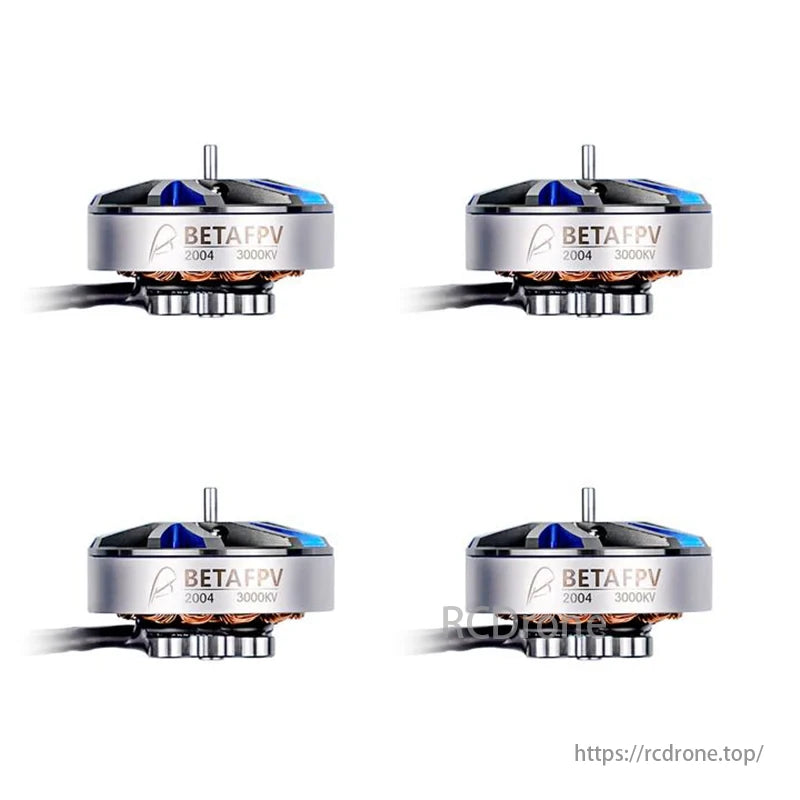 BETAFPV 2004 3000KV 4S Brushless Motor, four units displayed.
