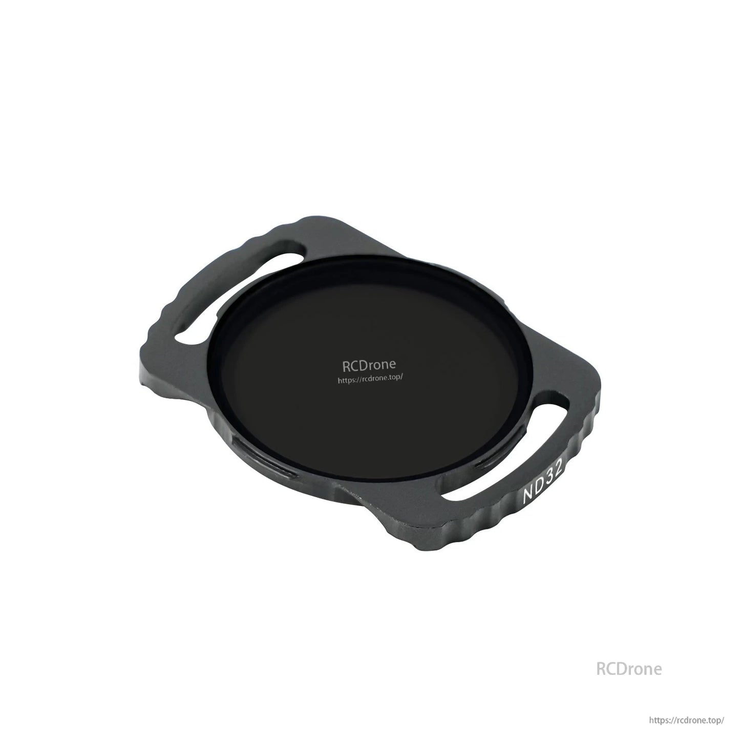 ND32 neutral density filter close-up for DJI O3 camera, labeled frame with darkest tinted glass