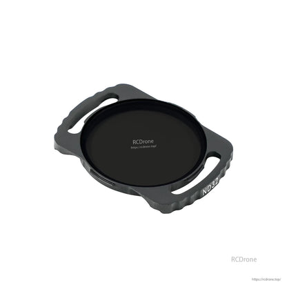 ND32 neutral density filter close-up for DJI O3 camera, labeled frame with darkest tinted glass